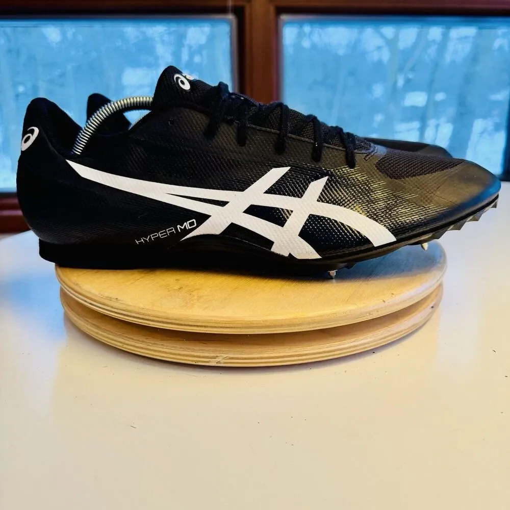 Size 13 - ASICS Hyper MD 7‎ Black White track and field running spikes shoes